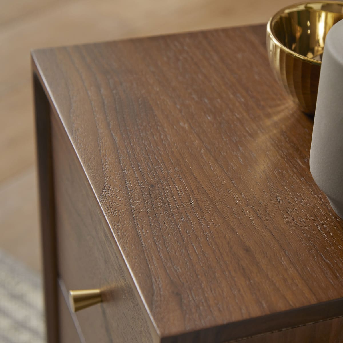 Fishe & Lilly Wright Narrow Walnut Bedside Table