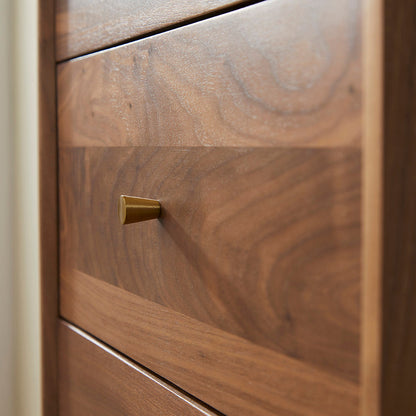 Fishe & Lilly Wright Walnut Tallboy Chest of 5 Drawers