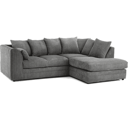 Gray sectional sofa on a white background