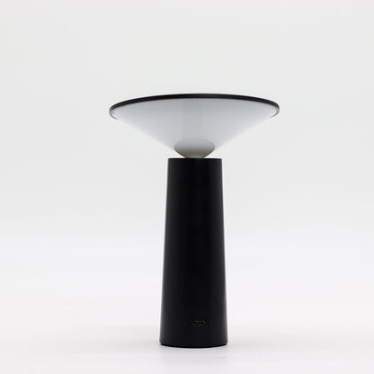 Black and white table touch lamp on a white background
