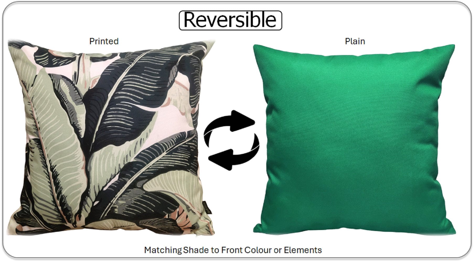 Banza Waterproof Durable Indoor Outdoor Cushions with High-Quality Hollow-Fibre Filling Ideal for Patios Benches Sofas and Chairs 43 x 43 cm by OLIVIA ROCCO - White Bear Furnishings