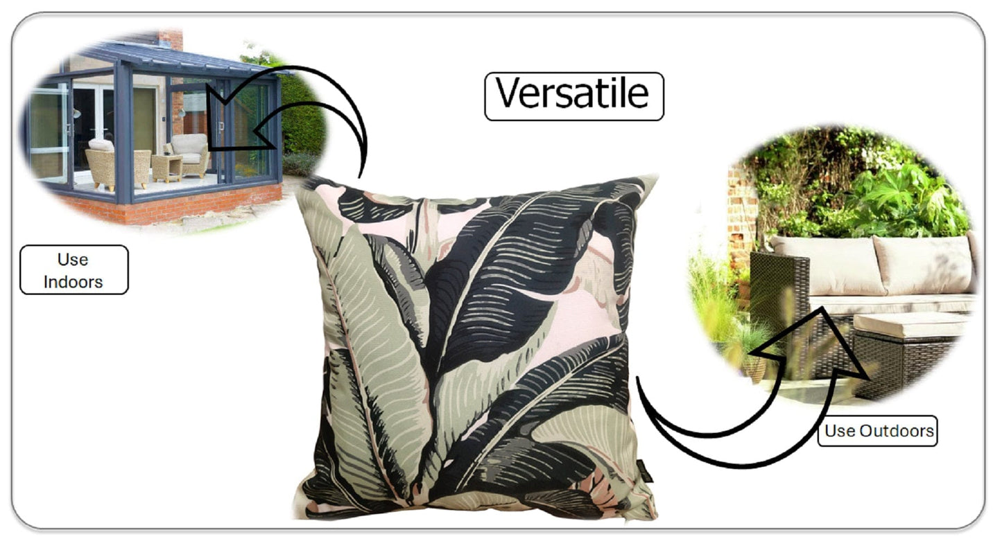 Banza Waterproof Durable Indoor Outdoor Cushions with High-Quality Hollow-Fibre Filling Ideal for Patios Benches Sofas and Chairs 43 x 43 cm by OLIVIA ROCCO - White Bear Furnishings