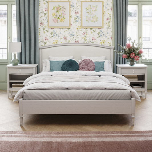 Laura Ashley Bramford Whitewashed Oak Bed Frame in 3 Sizes - White Bear Furnishings