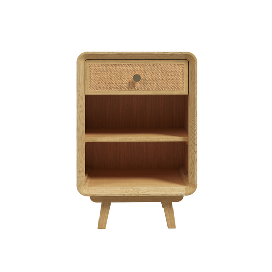Laura Ashley Millen 1 Drawer Bedside Chest in Oak - 3331004