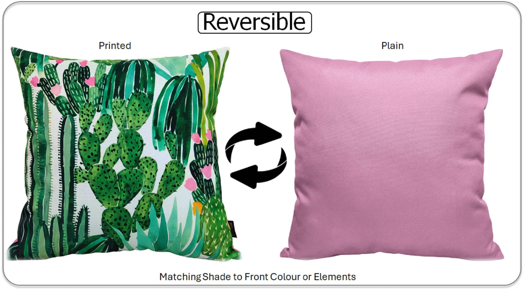 Cactus Waterproof Outdoor Cushions 43 x 43 cm Weather-Resistant Polyester for Patio Garden Bench Sofa Indoor Living Room Durable Stylish by OLIVIA ROCCO - White Bear Furnishings