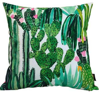 Cactus Waterproof Outdoor Cushions 43 x 43 cm Weather-Resistant Polyester for Patio Garden Bench Sofa Indoor Living Room Durable Stylish by OLIVIA ROCCO - White Bear Furnishings