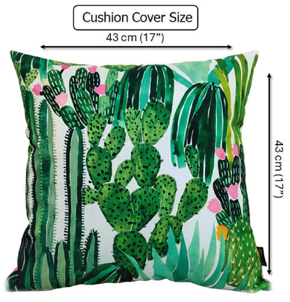 Cactus Waterproof Outdoor Cushions 43 x 43 cm Weather-Resistant Polyester for Patio Garden Bench Sofa Indoor Living Room Durable Stylish by OLIVIA ROCCO - White Bear Furnishings