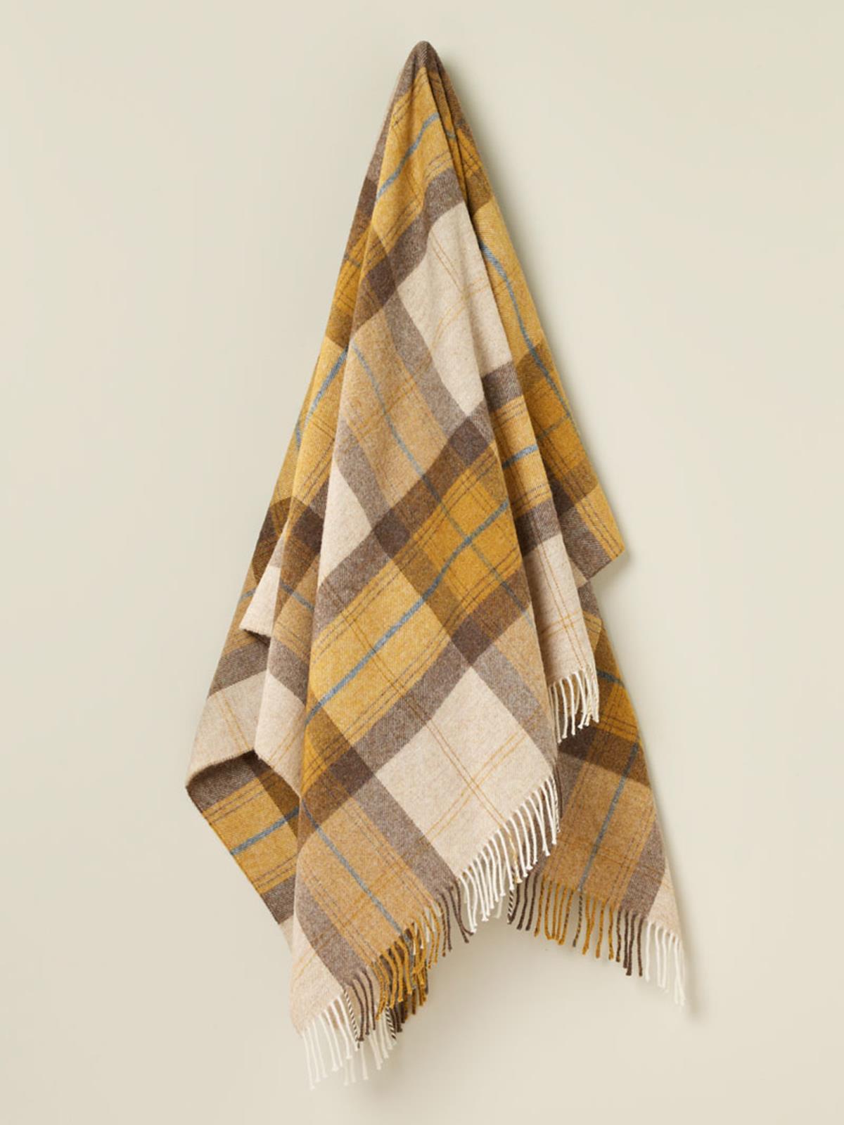 Skye Shetland Pure New Wool Throw - Gold