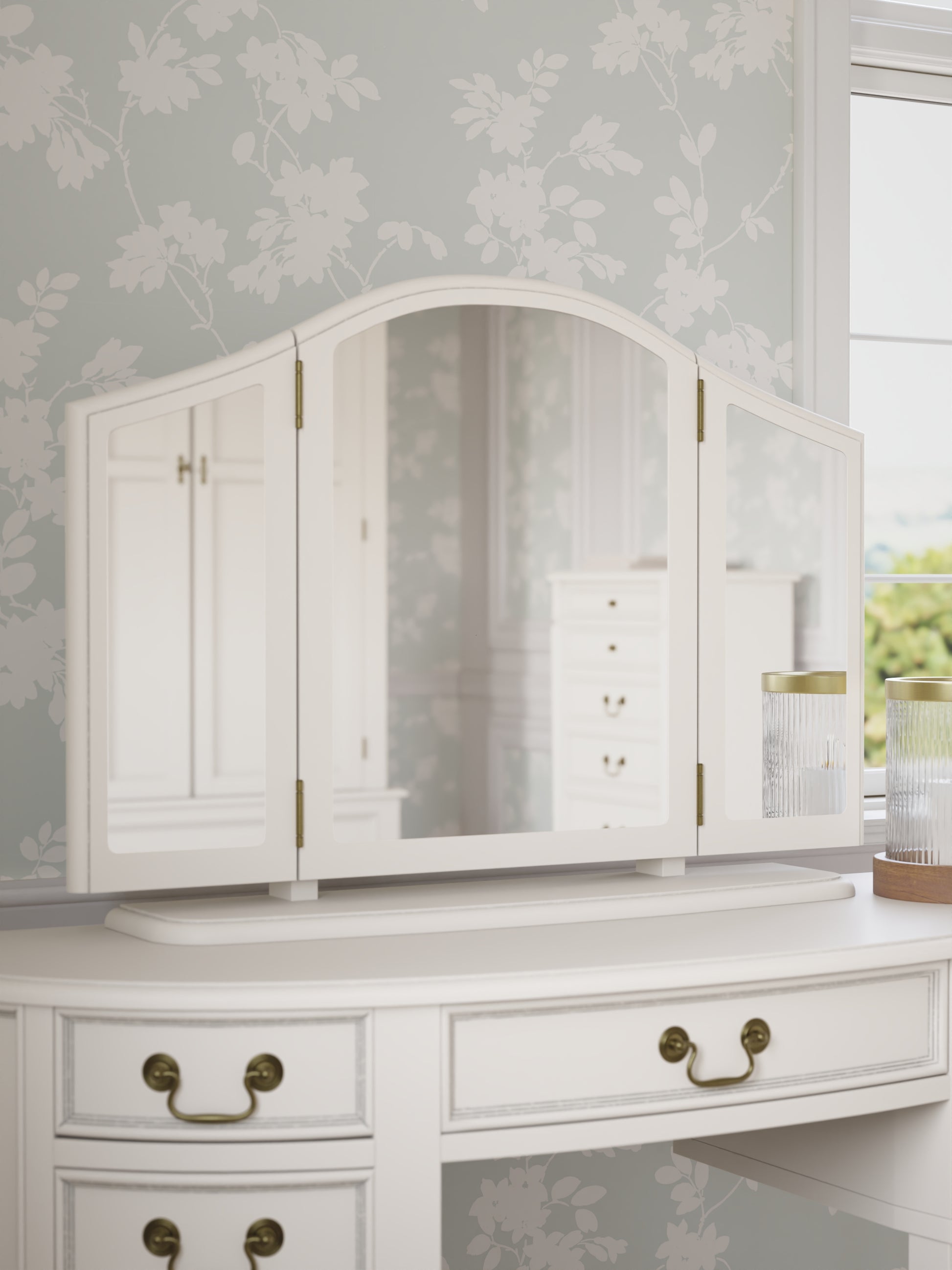 Laura Ashley Clifton Dressing Table Mirror in Ivory - 3563887 - White Bear Furnishings