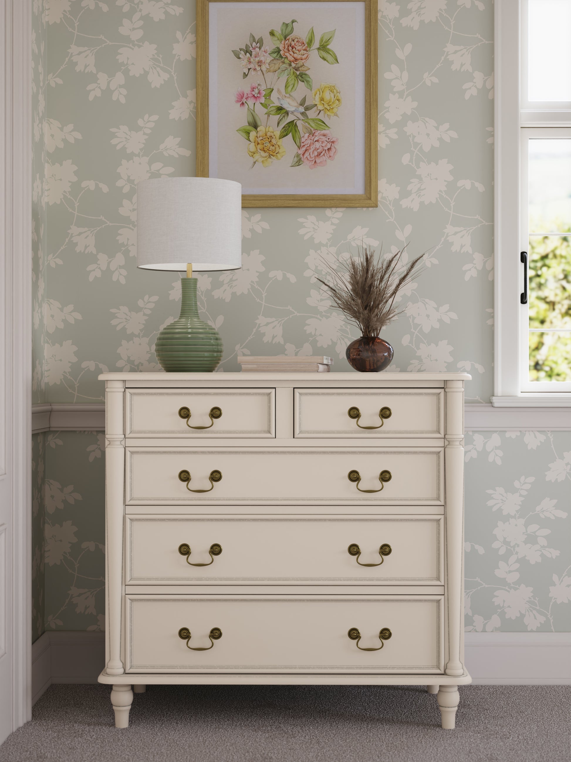 Laura Ashley Clifton 2+3 Drawer Chest in Ivory - 3563883 - White Bear Furnishings