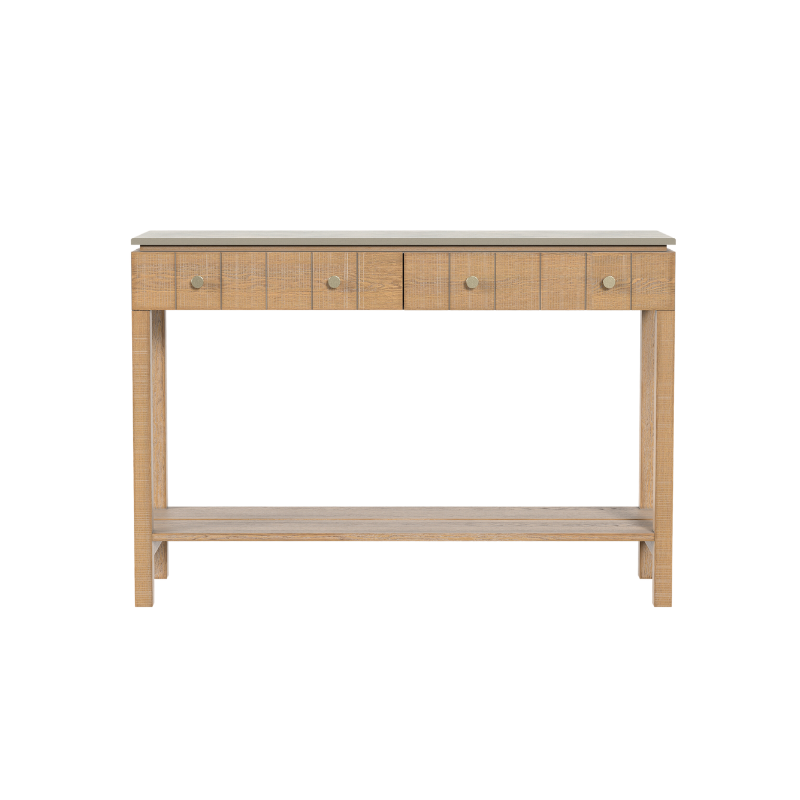 Laura Ashley Braystone Washed Oak 2 Drawer Console Table - 3251006