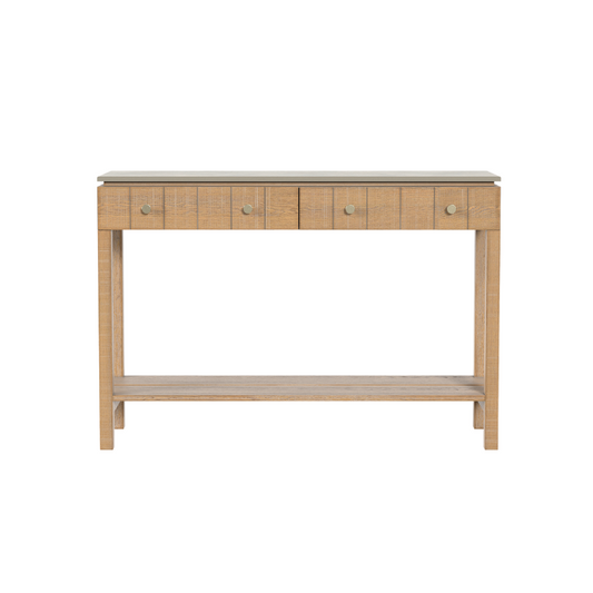Laura Ashley Braystone Washed Oak 2 Drawer Console Table - 3251006