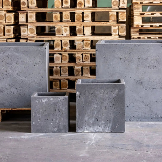 Cubrosa | Onyx Dusk – 55cm Extra Large Concrete Cube Planter – 115L Square Plant Pot