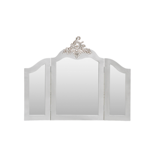 French Antique Silver Vanity Mirror - FWF741