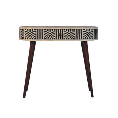 Handcrafted Edessa Honey Caramel Bone Inlay Console Table – IN3821