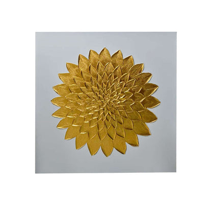 Emelia Gold Leaf & White Textured Canvas Wall Art