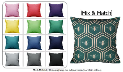 Emerald Bees Weather-Resistant Waterproof Outdoor Cushions for Patio Garden Sofa or Indoor Seating by OLIVIA ROCCO - White Bear Furnishings