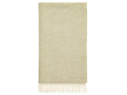 Herringbone Merino Lambswool Throw - Sage
