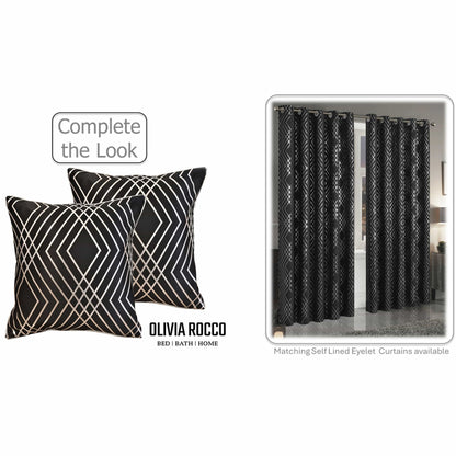 Geo Sparkle Cushion Covers 2 Pack Decorative Scatter Pillow Cases Geo Black for Sofa Bed Chair Lounge by OLIVIA ROCCO - White Bear Furnishings