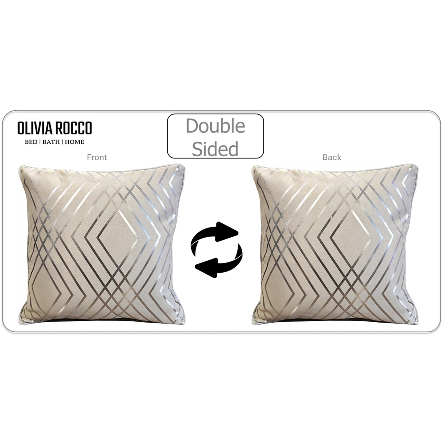 Geo Sparkle Cushion Covers 2 Pack Decorative Scatter Pillow Cases Geo Natural for Sofa Bed Chair Lounge by OLIVIA ROCCO - White Bear Furnishings
