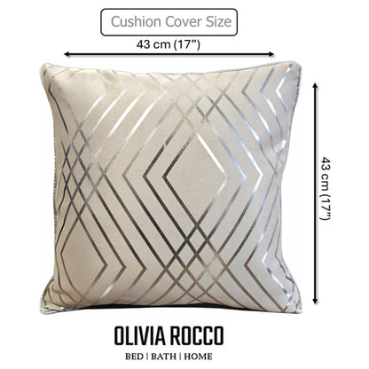 Geo Sparkle Cushion Covers 2 Pack Decorative Scatter Pillow Cases Geo Natural for Sofa Bed Chair Lounge by OLIVIA ROCCO - White Bear Furnishings