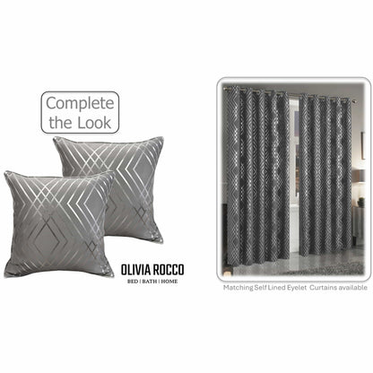 Geo Sparkle Cushion Covers 2 Pack Decorative Scatter Pillow Cases Geo Silver for Sofa Bed Chair Lounge by OLIVIA ROCCO - White Bear Furnishings