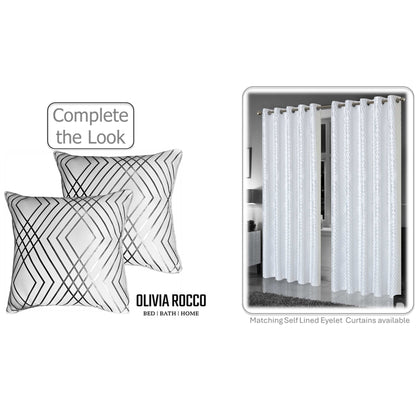 Geo Sparkle Cushion Covers 2 Pack Decorative Scatter Pillow Cases Geo White for Sofa Bed Chair Lounge by OLIVIA ROCCO - White Bear Furnishings