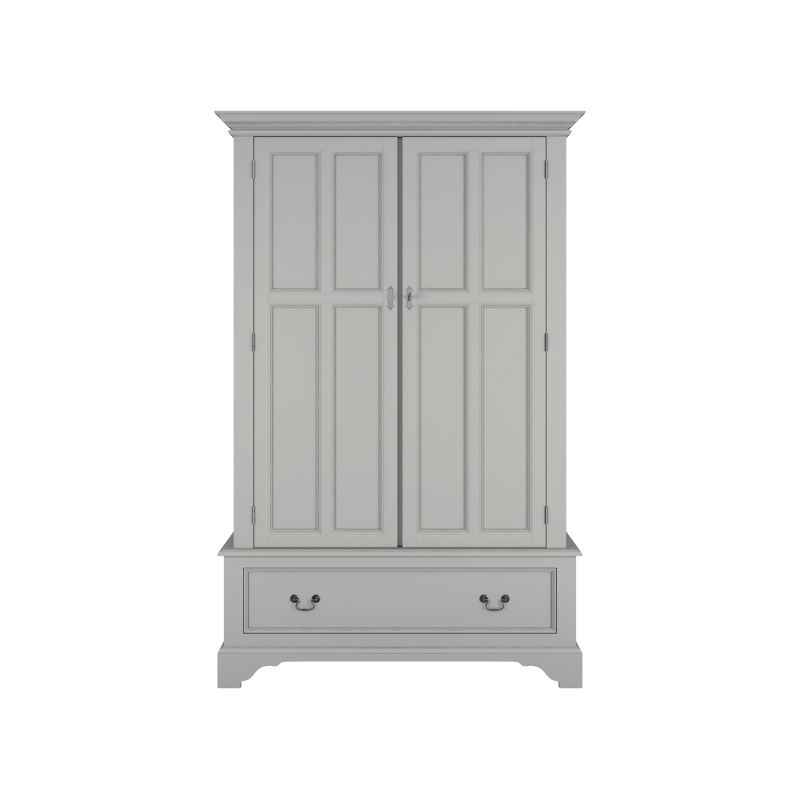 Laura Ashley Dove Grey  2 Door 1 Drawer Wardrobe - 3575329 - White Bear Furnishings