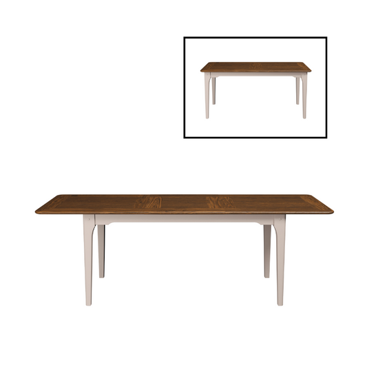 Laura Ashley Hapton Extending Dining Table in Soft Truffle and Dark Chesnut - 3311001