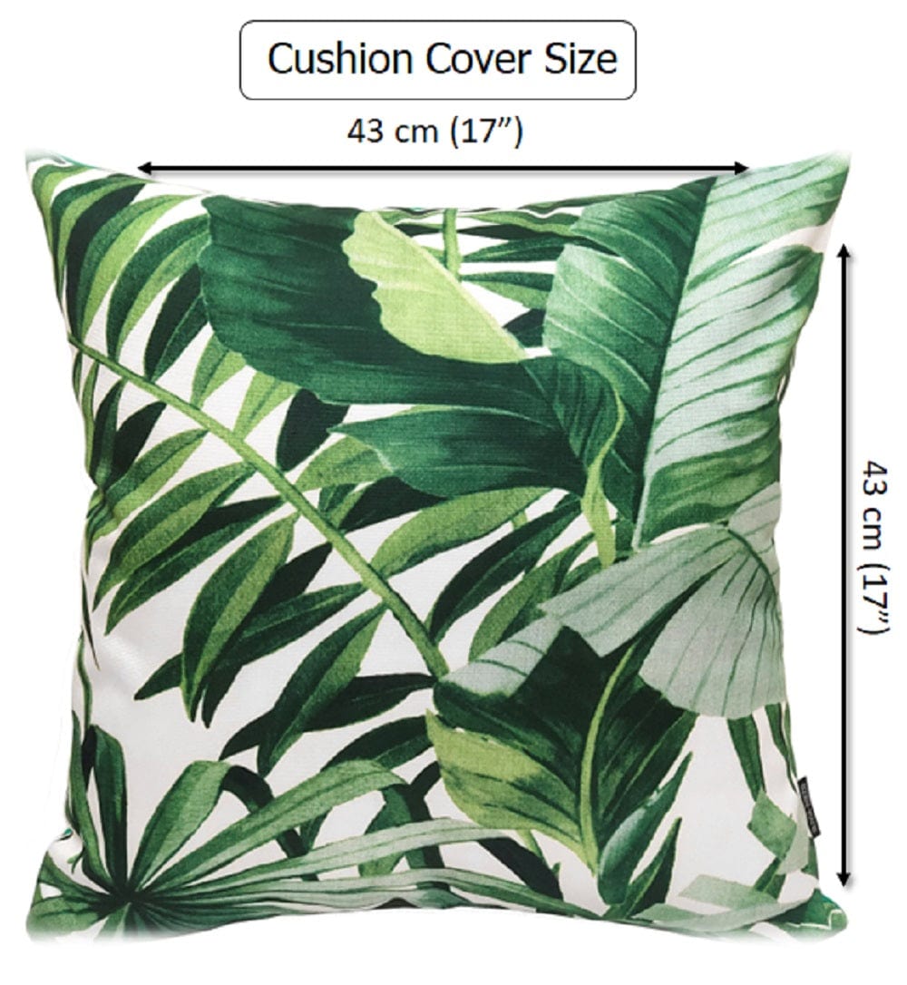 Jamil Green Outdoor Waterproof Cushions 43 x 43 cm Comfortable Durable Water-Resistant for Patio Garden Travel Beach by OLIVIA ROCCO - White Bear Furnishings
