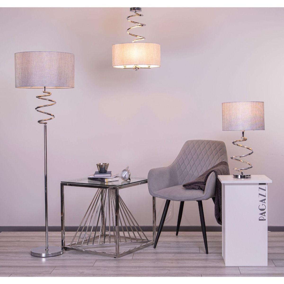 Kasi 54cm Table Lamp Polished Chrome - White Bear Furnishings