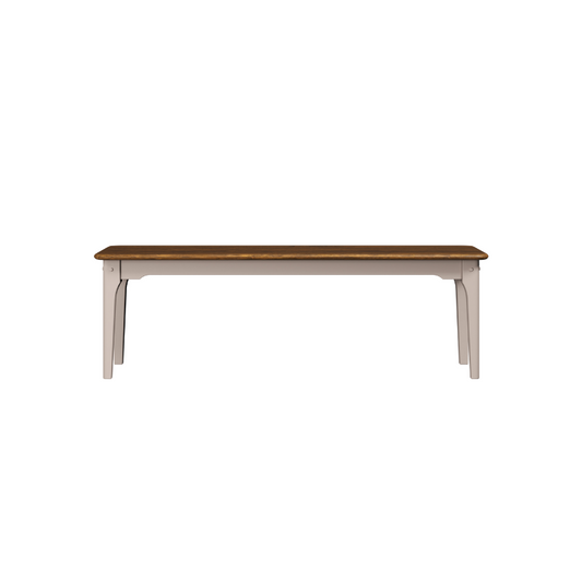 Wooden table with white legs on a white background