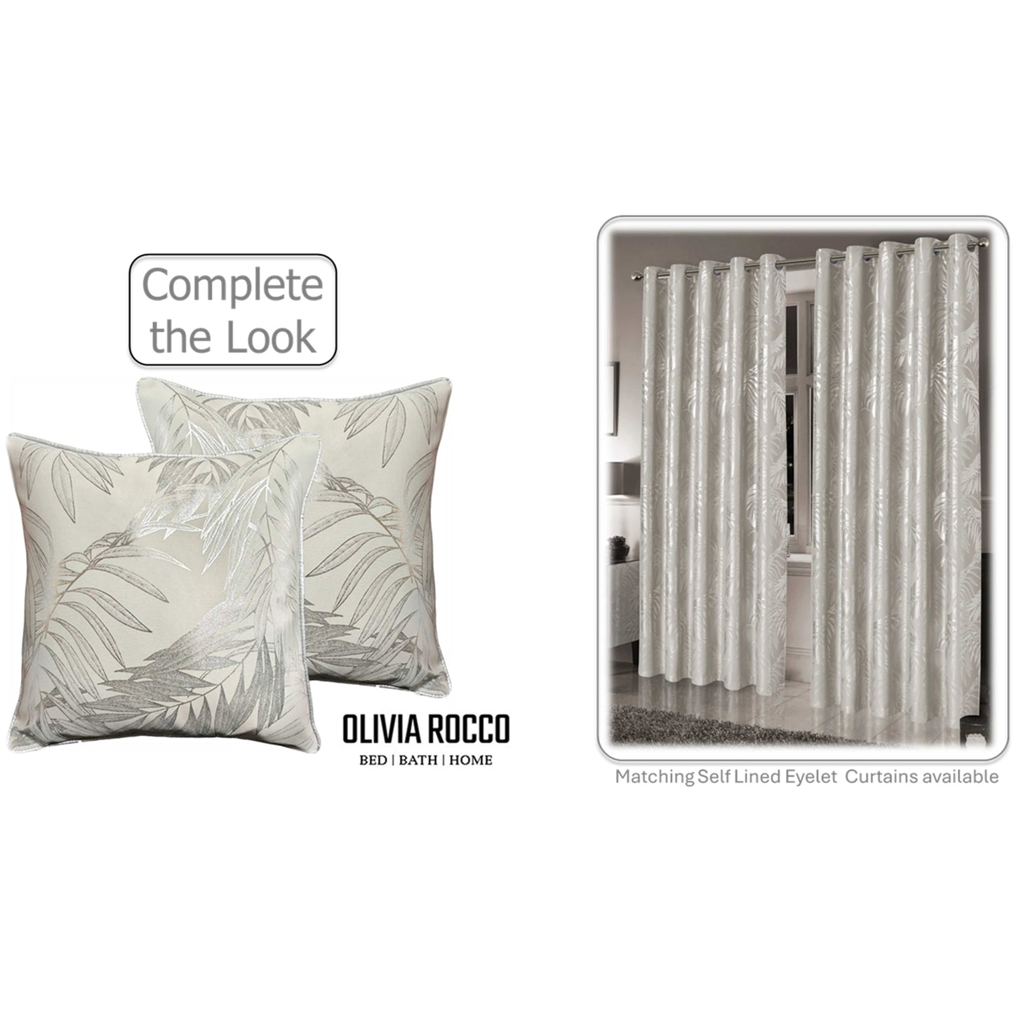 Leaf Sparkle 2 Pack Cushion Covers Leaf Natural Modern Decorative Throw Pillow Cases for Sofa or Bed by OLIVIA ROCCO - White Bear Furnishings