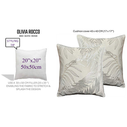 Leaf Sparkle 2 Pack Cushion Covers Leaf Natural Modern Decorative Throw Pillow Cases for Sofa or Bed by OLIVIA ROCCO - White Bear Furnishings
