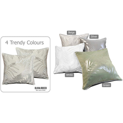 Leaf Sparkle 2 Pack Cushion Covers Leaf Natural Modern Decorative Throw Pillow Cases for Sofa or Bed by OLIVIA ROCCO - White Bear Furnishings