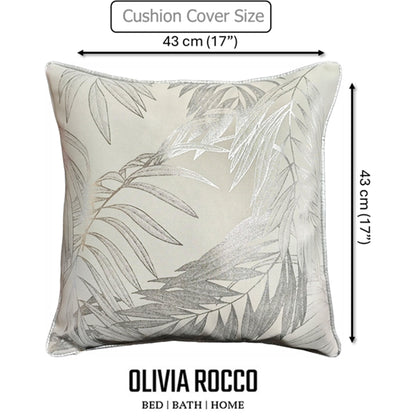 Leaf Sparkle 2 Pack Cushion Covers Leaf Natural Modern Decorative Throw Pillow Cases for Sofa or Bed by OLIVIA ROCCO - White Bear Furnishings