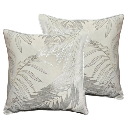 Leaf Sparkle 2 Pack Cushion Covers Leaf Natural Modern Decorative Throw Pillow Cases for Sofa or Bed by OLIVIA ROCCO - White Bear Furnishings