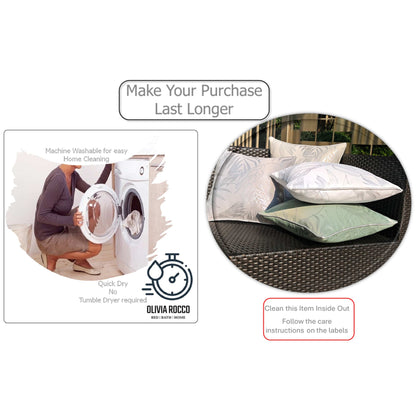 Leaf Sparkle 2 Pack Cushion Covers Leaf Silver Modern Decorative Throw Pillow Cases for Sofa or Bed by OLIVIA ROCCO - White Bear Furnishings