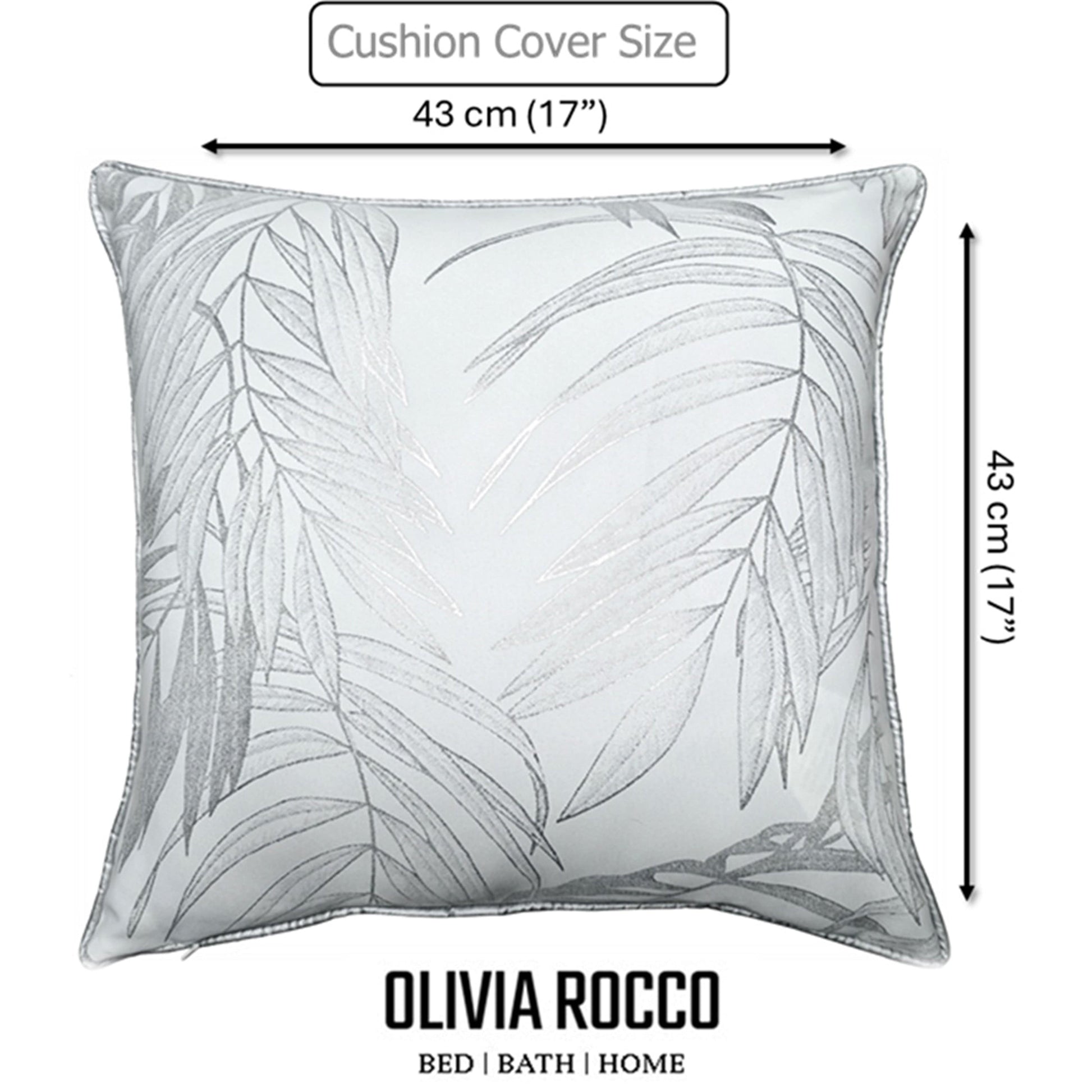 Leaf Sparkle 2 Pack Cushion Covers Leaf White Modern Decorative Throw Pillow Cases for Sofa or Bed by OLIVIA ROCCO - White Bear Furnishings