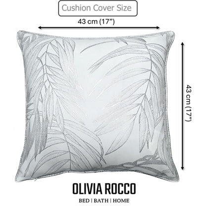 Leaf Sparkle 2 Pack Cushion Covers Leaf White Modern Decorative Throw Pillow Cases for Sofa or Bed by OLIVIA ROCCO - White Bear Furnishings