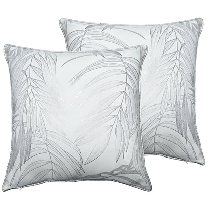 Leaf Sparkle 2 Pack Cushion Covers Leaf White Modern Decorative Throw Pillow Cases for Sofa or Bed by OLIVIA ROCCO - White Bear Furnishings