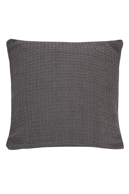 Lisbon Pure Indian Cotton Handwoven Honeycomb Vibrant Cushion Covers for Indoor Outdoor Use in Grey Ochre Navy Teal Silver Pink 17x17 and 24x24 Inches by OLIVIA ROCCO - White Bear Furnishings
