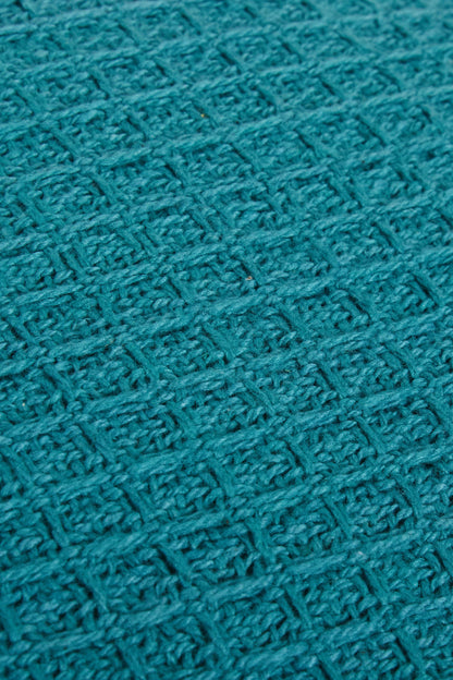 Lisbon Pure Indian Cotton Handwoven Honeycomb Vibrant Cushion Covers for Indoor Outdoor Use in Grey Ochre Navy Teal Silver Pink 17x17 and 24x24 Inches by OLIVIA ROCCO - White Bear Furnishings