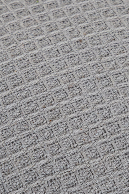 Lisbon Pure Indian Cotton Handwoven Honeycomb Vibrant Cushion Covers for Indoor Outdoor Use in Grey Ochre Navy Teal Silver Pink 17x17 and 24x24 Inches by OLIVIA ROCCO - White Bear Furnishings