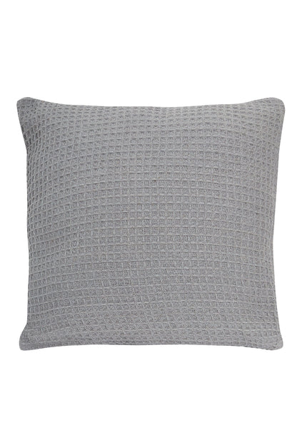 Lisbon Pure Indian Cotton Handwoven Honeycomb Vibrant Cushion Covers for Indoor Outdoor Use in Grey Ochre Navy Teal Silver Pink 17x17 and 24x24 Inches by OLIVIA ROCCO - White Bear Furnishings