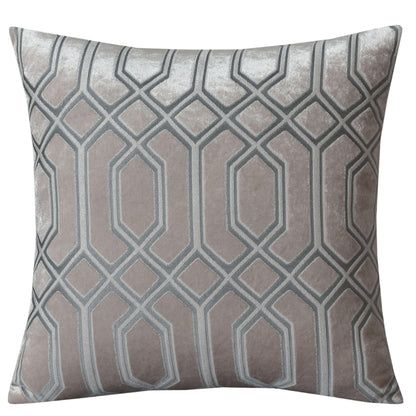 Luxe Geo Velvet Cushion Covers 2 Pack Champagne Geometric Decorative Cushions for Sofa Bed & Living Room by OLIVIA ROCCO - White Bear Furnishings