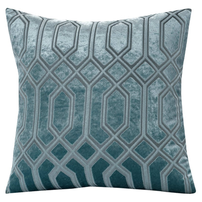 Luxe Geo Velvet Cushion Covers 2 Pack Teal Geometric Decorative Cushions for Sofa Bed & Living Room by OLIVIA ROCCO - White Bear Furnishings