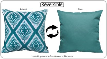 Meze Teal Waterproof Outdoor Cushions for Patio Garden Bench Sofa Living Room or Bedroom High-Quality Hollow-Fibre Filled Polyester by OLIVIA ROCCO - White Bear Furnishings