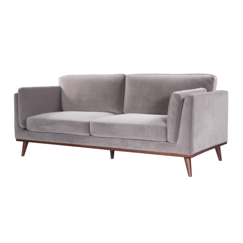 Grey Velvet 3 Seater Sofa - SF-M-3S-MV