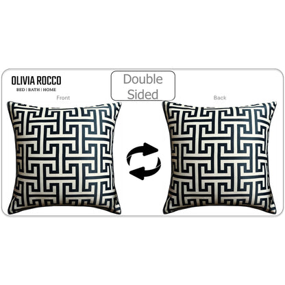 Milano Black 2 Pack Scatter Cushion Covers Soft Touch Decorative Throw Pillows with Hidden Zipper for Sofa or Bed by OLIVIA ROCCO - White Bear Furnishings